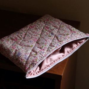 Eco-Friendly Floral Print Quilted Custom Cotton Cosmetic Organizer Zipper <b>Tablet</b> Sleeve Travel Women Large Storage <b>Bag</b> - Product Image 6