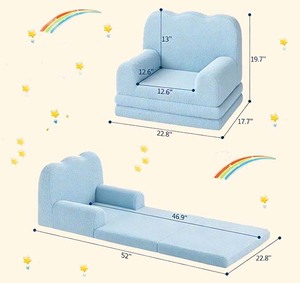 Factory Wholesale 2 in 1 Convertible Plush Soft Toddler <b>Sofa</b> Foldable Chair Kids Couch for <b>Play</b> Living Room Playroom Bedroom - Product Image 3