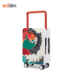MAYERTRIP Original Hand-Painted Luggage Graffiti Wide-Handle PC Frame Spinner <strong>Suitcase</strong> [Crane][Deer] Custom Cartoon <strong>Light</strong> <strong>Weight</strong> - Product Image 3