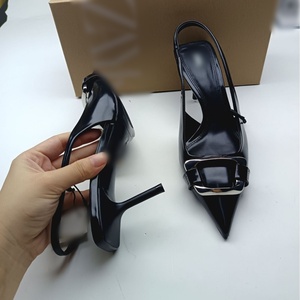 QuiteS 2025 Nuove Scarpe da Donna Nere con Tacco a Spillo, <span class=keywords><strong>Cinturino</strong></span> Posteriore e Fibbia Quadrata Decorativa per Uso Quotidiano - Product Image 3