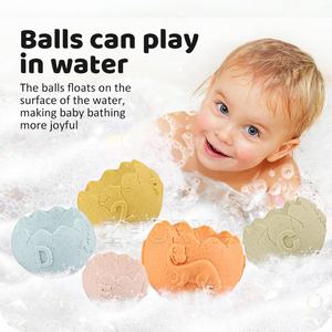 Giocattoli da bagno per bambini paglia di grano Zhorya giocattoli da impilamento per uova di dinosauro morbido per bambini 6 pezzi che impilano scaffali con numeri - Product Image 4