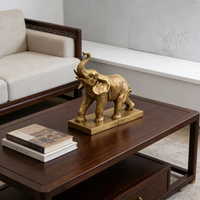 Support de livre éléphant en résine dorée, figurine Art Déco, design animalier, pour table, hall d'entrée, salon, bureau, artisanat fait main