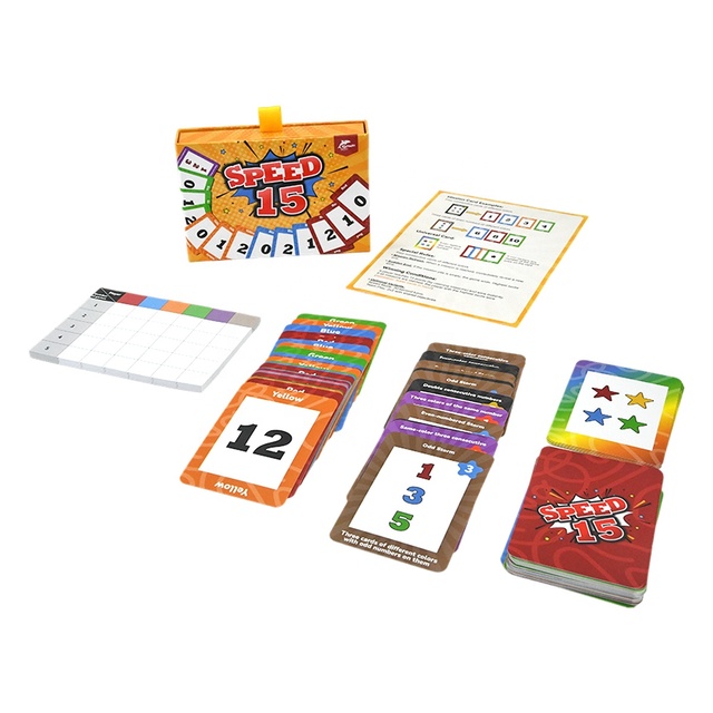 Quick Quest Paper Card Game Race to 15 Points Fun Challenges Family Fast Paced Number Color Challenges All Ages