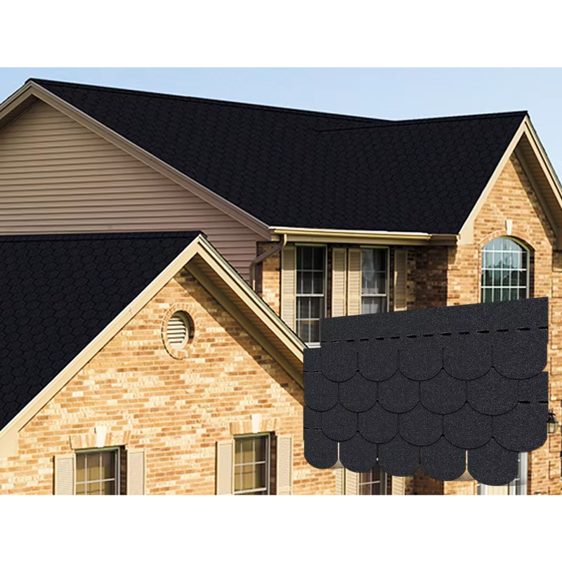 High Quality Black Fish Scale Decorated Architectural Roof Asphalt Shingles Stables Waterproof Building Material for Villa
