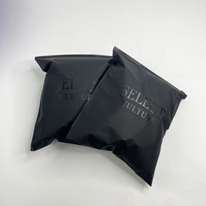 Branded Black Plastic Zip Lock Bags - UV Printed Logo Frosted Zipper Pouches for Clothing & Beauty - Product Image 2