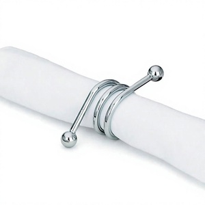 Wire Design Metal Napkin Ring Silver Finished Best Shape Napkin Holder for Wedding Dinner <b>Parties</b> <b>Table</b> Decoration - Product Image 1