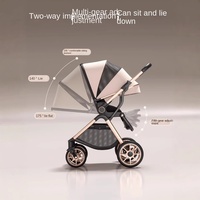 Poussette pliable légère en métal à double fonction, grande capacité, capacité de charge de 15 kg, poussette de voyage portable