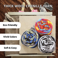 Fil chenille polyester épais 100g – Ignifuge, teint, écologique, haute ténacité pour tricot, couture et tissage à la main
