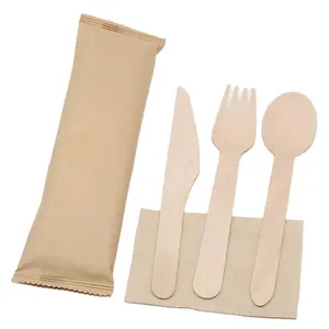 China wholesale supplier Disposable Tableware bamboo wooden cutlery