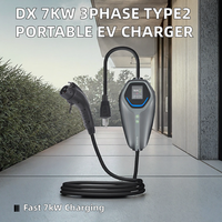 Nouvelle station de recharge portable pour véhicules électriques de 7 kW, chargeur AC de type 2, commande par application Wi-Fi, EVSE pour voiture électrique