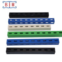Profilé en C industriel à fentes 1-5/8 x 1-5/8 pouces (41x41x2,5 mm) bleu thermolaqué