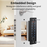 Serrure de porte intelligente Asia-Teco WiFi Tuya App avec clavier RFID intégré, étanche, en métal, contrôle d'accès