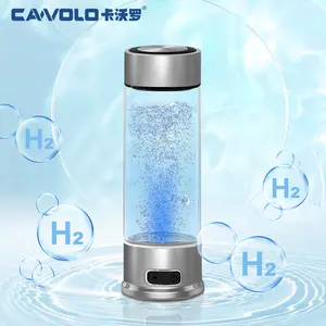 Portable Hydrogen Water Generator SPE PEM H2 Hydrogen Rich Water Bottle Generator 400ml Glass Hydrogen Water Cup 2024