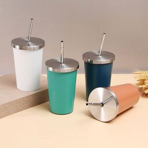Vente en gros de nouvelles tasses à café portables en acier inoxydable double paroi avec couvercle, écologiques, 500 ml, pour les voyages, impression personnalisable - Product Image 2