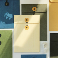 Enveloppe personnalisée avec logo bouton Emballage de documents Cartes-cadeaux Merci Enveloppe en papier kraft avec ficelle