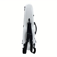 4/4 Full Size Carbon Fiber Violin Case Lightweight Hard Shell With Back Strap 2 Bow Holder Fiddle Case