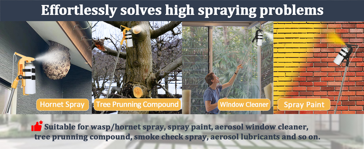 Adaptateur De Perche D'extension Pour Bombe Aérosol, Adaptateur De Support De Pulvérisateur Pour Guêpes, Frelons Et Abeilles, Perche De Pulvérisation Pour Peinture, Arbre, Nettoyeur De Vitres