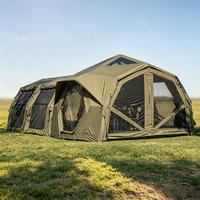 Nouvelle tente dôme gonflable noire à double couche, imperméable quatre saisons, portable pour le camping en plein air, la plus vendue