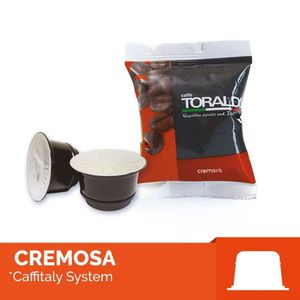 Toraldo Cremosa, Juego de 100 Cápsulas Compatibles con Caffitaly, con Componentes Desechables de Metal, Plástico y Cerámica, Tapas de 0.14/Cápsula - Product Image 1