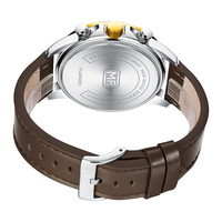 MINI FOCUS 0336G Jam Tangan Kulit Pria Kronograf Olahraga Jam Tangan Populer Pria Relogio Masculino