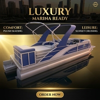 Bateau ponton monocouche en fibre de verre de 25 pieds – Premium pour la croisière, la pêche, le sport, le divertissement, les rassemblements en bord de mer et la détente