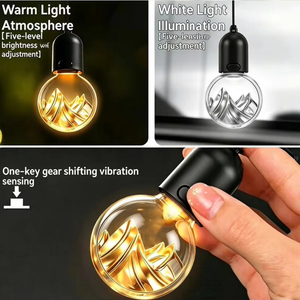 Ampoule LED suspendue intelligente à vibration et lumière de réveil, rechargeable par USB, double couleur, ornement rétro pour voiture - Product Image 6