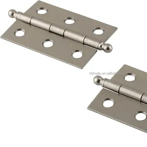 Small Brushed Nickel Butt Hinges with Ball Finials