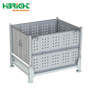 Space Saving <b>Plastic</b> Folding Logistics <b>Crate</b> Durable Multi-functional Storage Box with Integrated Lid and Side Opening - Product Image 2