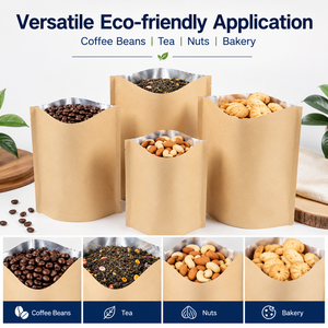Sacs d'emballage en papier kraft <span class=keywords><strong>de</strong></span> qualité alimentaire, à ouverture facile latérale, pour chocolat, bonbons, <span class=keywords><strong>granola</strong></span>, vente au détail, en gros, OEM - Product Image 5