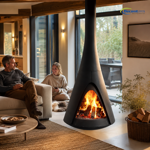 Braciere da Soffitto in <span class=keywords><strong>Ferro</strong></span> Opaco di Design Europeo Moderno Premium, Costruzione Robusta in <span class=keywords><strong>Ferro</strong></span>, Efficiente per la Combustione del Legno - Product Image 2