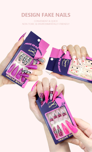 Stiletto Long Rhinestones avec un joli motif en forme de cœur à coller sur les ongles pour les filles, les femmes, la manucure de mariage, 24 pièces - Product Image 6