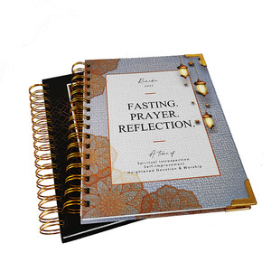 Customizable 148*210mm <strong>Ramadan</strong> Planner A5 Size Fabric Cover Gold Spiral Binding Self Card <strong>Journal</strong> with Free Sample - Product Image 6