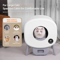 Bac à litière autonettoyant pour chat 65L, toilette automatique intelligente pour chat avec contrôle par application, anti-éclaboussures, nettoyage à une touche pour chats d'intérieur