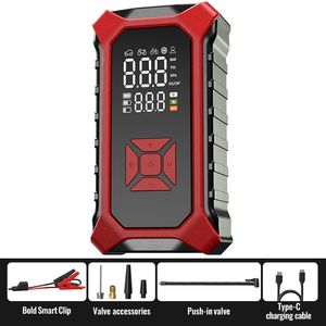 Портативный автомобильный компрессор-помпа 8000 мАч с функцией запуска двигателя 12В и яркой LED-подсветкой для экстренных случаев - Product Image 3