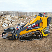 Chargeuse compacte sur pneus Derette XC1100 Mini avec moteur Kubota 25 CV et accessoires de grappin hydraulique