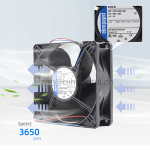 พัดลมระบายความร้อนแบบแกนสำหรับตู้ รุ่น 4414N ขนาด 119x119x38 มม. 24V DC 12 ซม. 205 ลบ.ม./ชม. 3650 รอบต่อนาที 5.2 วัตต์ แบบลูกปืนทรงกลม สี่เหลี่ยม รับผลิตแบบ OEM/ODM - Product Image 3