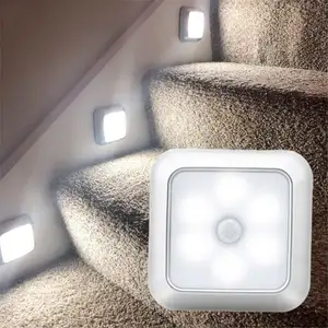 Batterij Aangedreven Led Motion Sensor Nachtlampje Draadloze Verlichting Trappen Licht Slaapkamer Muur Lamp Voor Kast Wc Kledingkast Thuis