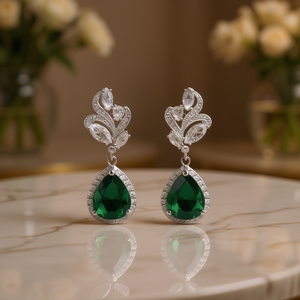 Boucles d'oreilles pendantes bleues E1804 pour femme, classiques, en cristal et strass, taille poire, serti clos, bijoux de mode pour soirée - Product Image 2