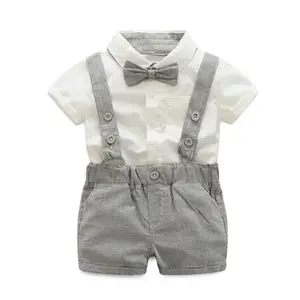 New Design Summer Kids Clothes Party Formal Clothing Sets Children's Boutique Clothing Three-piece Baby Dress Boys