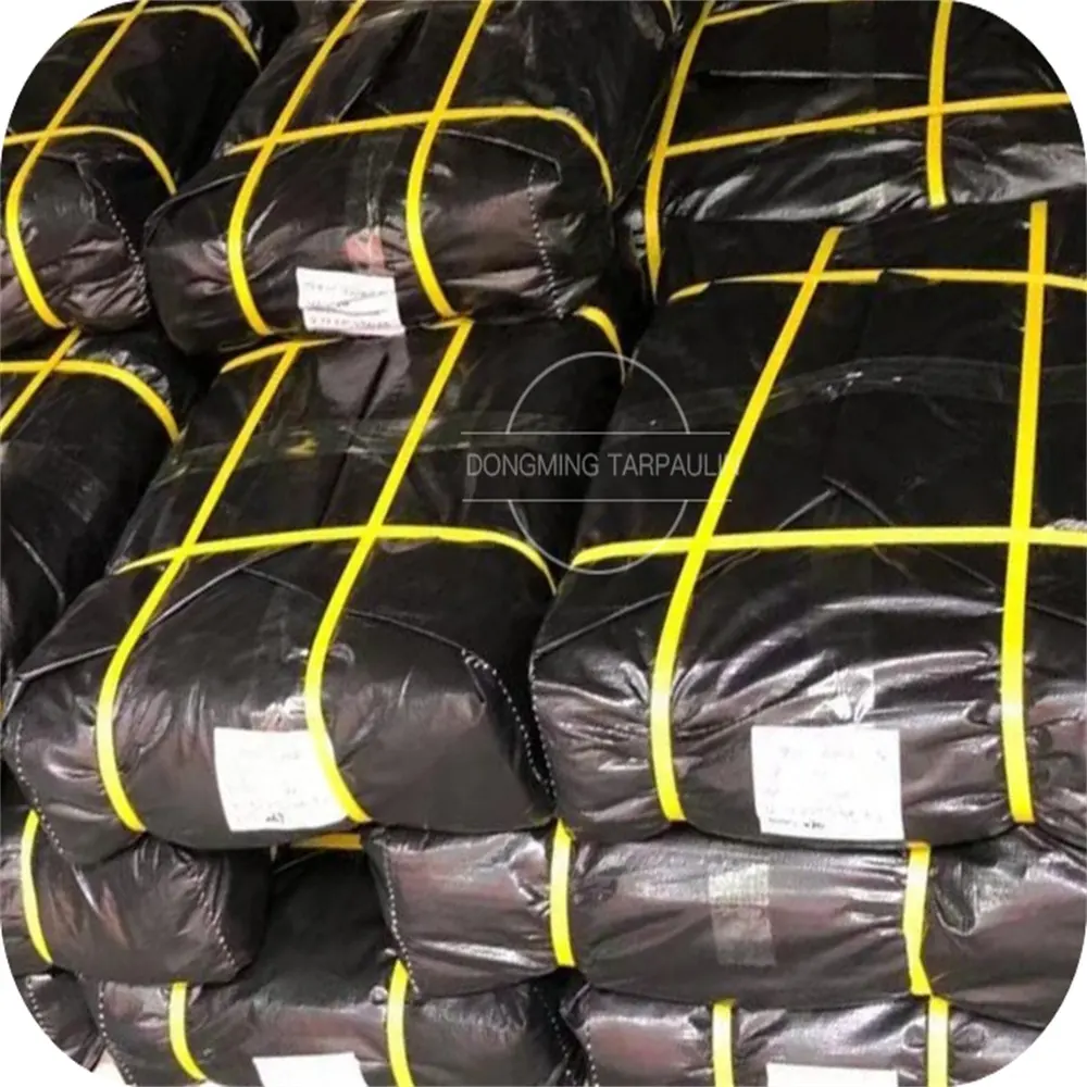 शामियाना कार बैग तम्बू उद्योग आउटडोर कृषि के लिए अच्छी कीमत कैनवास तिरपाल काला जलरोधक पॉलिएस्टर पीई तिरपाल कपड़ा