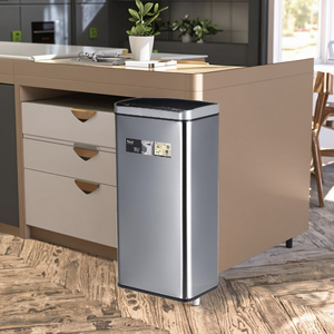 Cubo <span class=keywords><strong>de</strong></span> <span class=keywords><strong>Basura</strong></span> Automático <span class=keywords><strong>de</strong></span> Acero Inoxidable <span class=keywords><strong>de</strong></span> 48L (13 Galones) con Tapa para Uso en Interiores, Cocina y Oficina, Gran Venta en Europa - Product Image 5