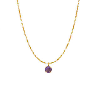 Collar de Acero Inoxidable 316L con Baño de Oro de 14k/18k y Dije de Zirconia con Piedra de Nacimiento, Diseño Inusual para Mujer - Product Image 6