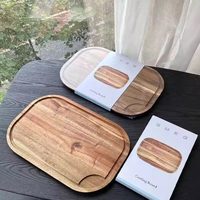 SMEG Acacia Houten Antibacteriële Schimmelwerende Massieve Snijplank 28x42x1,8cm voor Keuken Groenten Babyvoeding Fruitbereiding