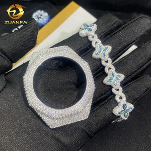 Bisel de Reloj <span class=keywords><strong>GA2100</strong></span> de Moissanita VVS Buss Down en Plata de Ley 925 Totalmente Cubierto de Diamantes Joyería Hip Hop - Product Image 1