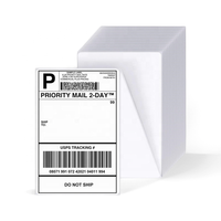 500 Fanfold 65/70gsm perforé adhésif thermofusible étiquettes d'expédition étanches 4x6 autocollants de bordereau logistique étiquettes blanches vierges
