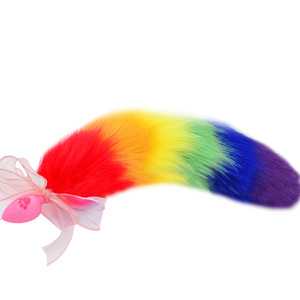 40cm arcobaleno coda di volpe Mini in metallo/Silicone Anal tappi Fetish Role <span class=keywords><strong>Play</strong></span> giocattoli alternativi prodotti per il sesso - Product Image 6