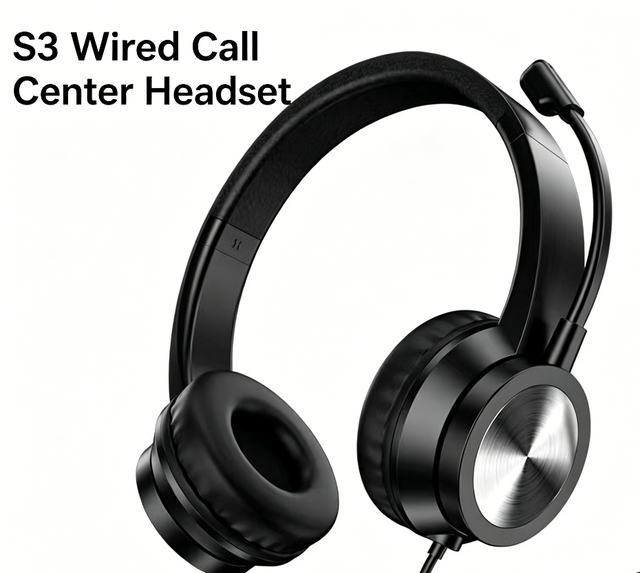 2026 Over Ear Wired Call Center Headset with Mic Adjustable Headband Headphone with USB Cable Siberia S3