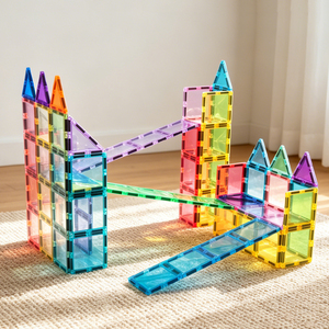 Blocs de construction magnétiques MAGPLAYER, tuiles magnétiques rectangulaires, jouets pour enfants - Product Image 2