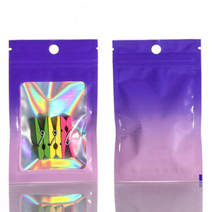 Holographic Laser Aluminum <b>Foil</b> <b>Window</b> Zipper Bag Custom Printed Food Packaging Resealable Pouch - Product Image 4