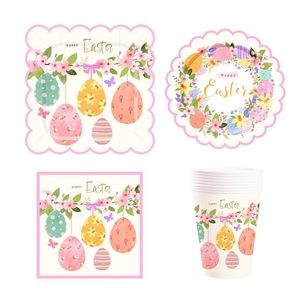ชุดอุปกรณ์ตกแต่งงานเลี้ยงอีสเตอร์ DAMAI ประกอบด้วยดอกไม้ ไข่ จานกระดาษ ผ้าเช็ดปาก ชุดจานชามแบบใช้แล้วทิ้ง ขายส่ง - Product Image 2